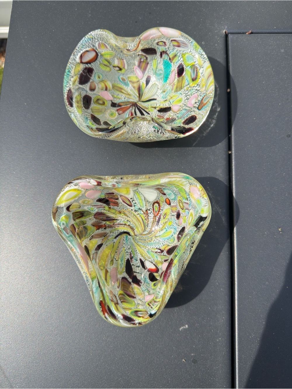 Vintage Mid-Century Murano "Tutti Frutti" Art Glass Bowls – Matching Pair